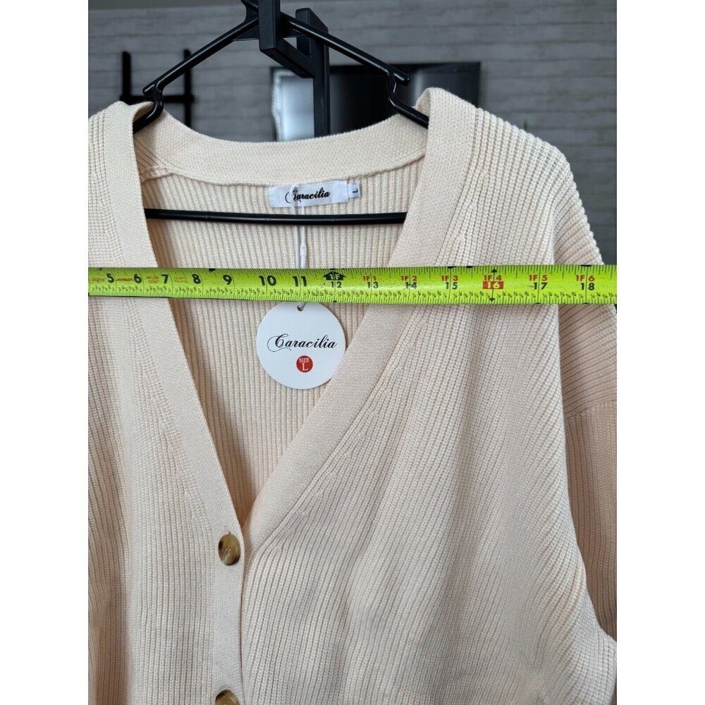NWT Caracilia Oversized Long Sleeve Button Down Knit Cardigan Womens Size L - Picture 4 of 7